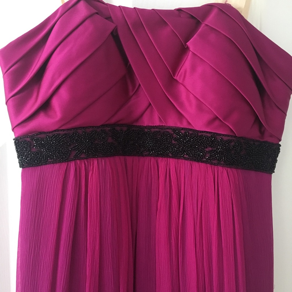 House of Dereon Long Strapless Evening Pink Dress